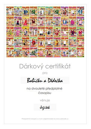 Náhled dárkového certifikátu