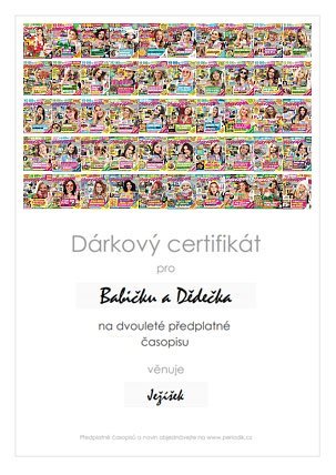 Náhled dárkového certifikátu
