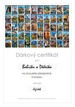Náhled dárkového certifikátu