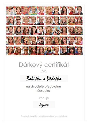 Náhled dárkového certifikátu