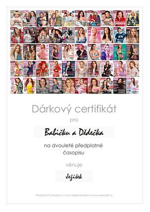 Náhled dárkového certifikátu