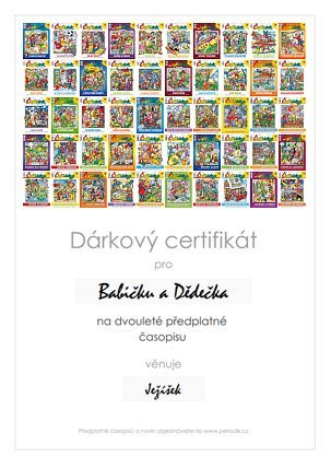 Náhled dárkového certifikátu
