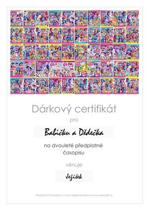 Náhled dárkového certifikátu