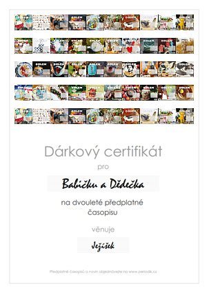 Náhled dárkového certifikátu