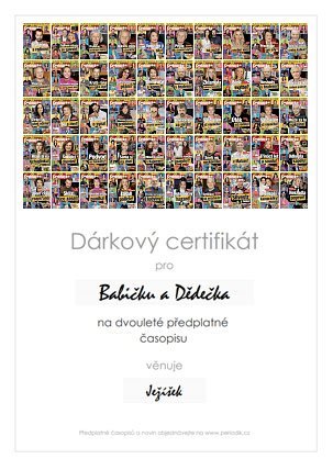 Náhled dárkového certifikátu