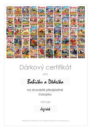 Náhled dárkového certifikátu