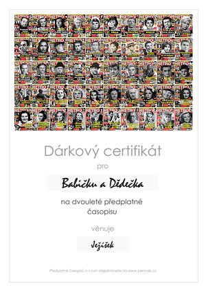 Náhled dárkového certifikátu
