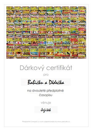 Náhled dárkového certifikátu