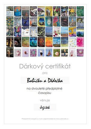 Náhled dárkového certifikátu