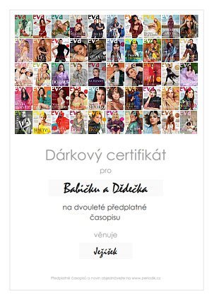 Náhled dárkového certifikátu