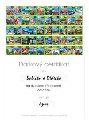 Náhled dárkového certifikátu