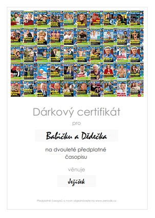 Náhled dárkového certifikátu