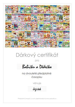Náhled dárkového certifikátu