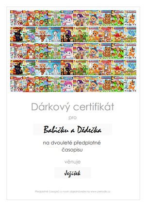 Náhled dárkového certifikátu