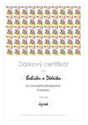 Náhled dárkového certifikátu