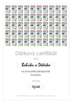 Náhled dárkového certifikátu