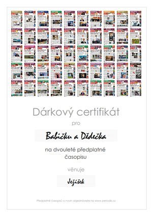 Náhled dárkového certifikátu