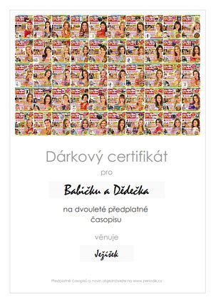 Náhled dárkového certifikátu