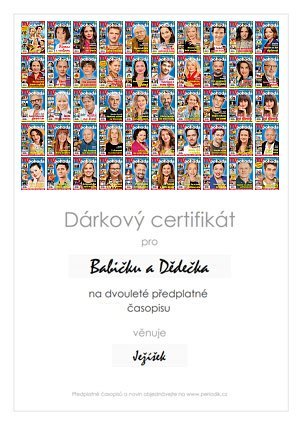 Náhled dárkového certifikátu