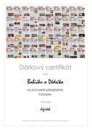 Náhled dárkového certifikátu